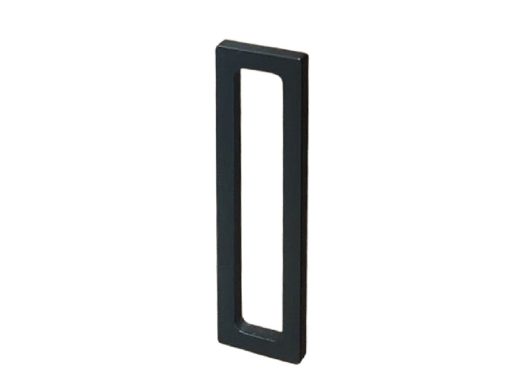 maniglia unico rettangolare per vetri con biadesivo ral9005 nero opaco proal.jpg Maniglia Rettangolare per Vetri con Biadesivo modello Unico mm.140x48x8h pz.1varie finiture Proal - immagine 1
